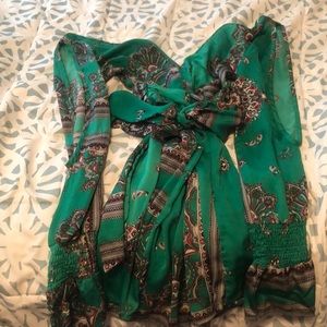 Silky green prettylittlething mini dress